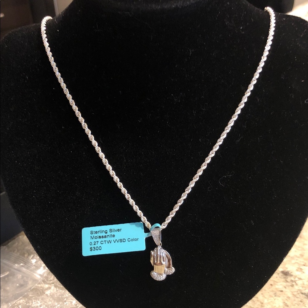 Sterling Silver Moissanite Pendant Necklace